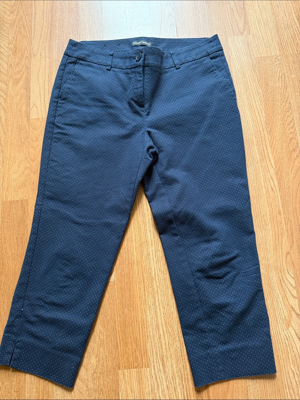 Hilary Radley Navy Microdot Crop Pants